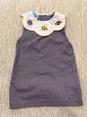 Krewe LSU football purple gingham dress